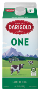 Product image of Darigold 1 percent low-fat milk in a half-gallon carton