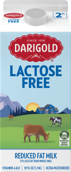 Product image of Darigold lactose free reduced fat milk carton in the 59oz size