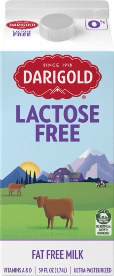 Product image of Darigold lactose free fat free milk carton in the 59oz size