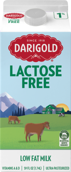 Product image of Darigold lactose free low fat milk carton in the 59oz size