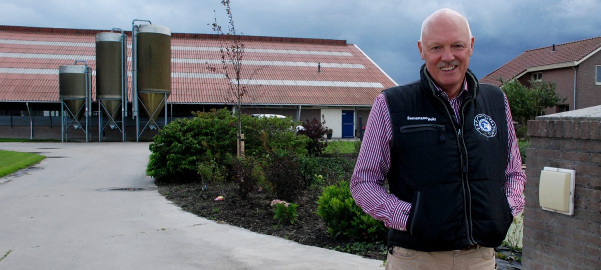 Dutch dairy farmer poses in front of his dairy