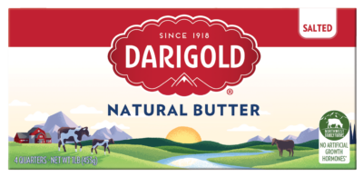 Product image of a one pound package of Darigold unsalted natural butter