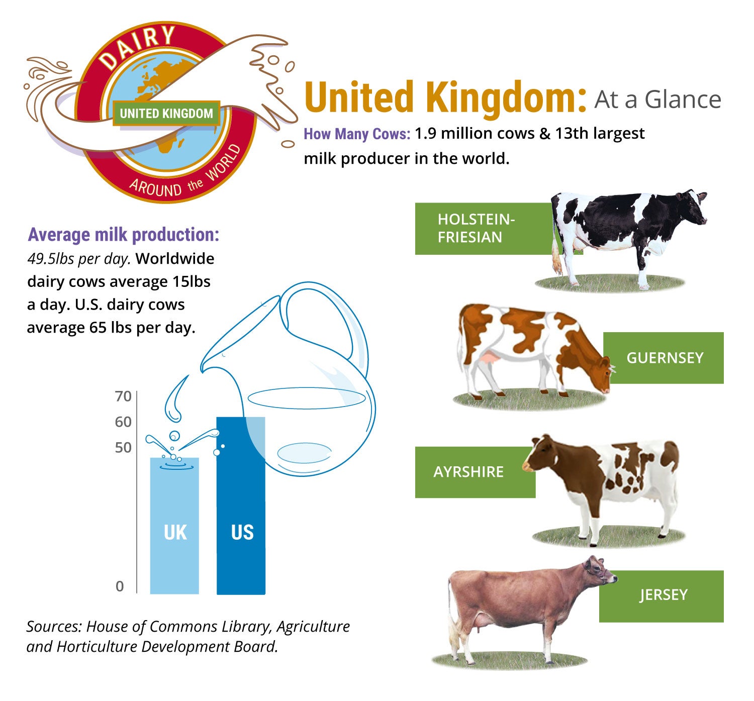 Dairy Around the World infographic depicting overall issues affecting UK dairy farmers