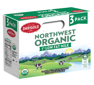 Organic Milk 1% Low Fat Half Gallon Carton