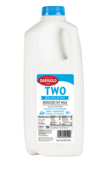 Product image of Darigold 2 percent reduced fat milk in a half gallon jug