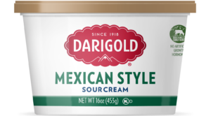 Product image of a 16 ounce tub of Darigold Mexican Style Sour Cream