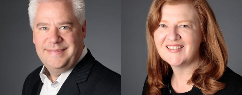 Professional portraits of a man and woman