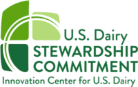 Green and white logo for US Dairy Stewardship Commitment