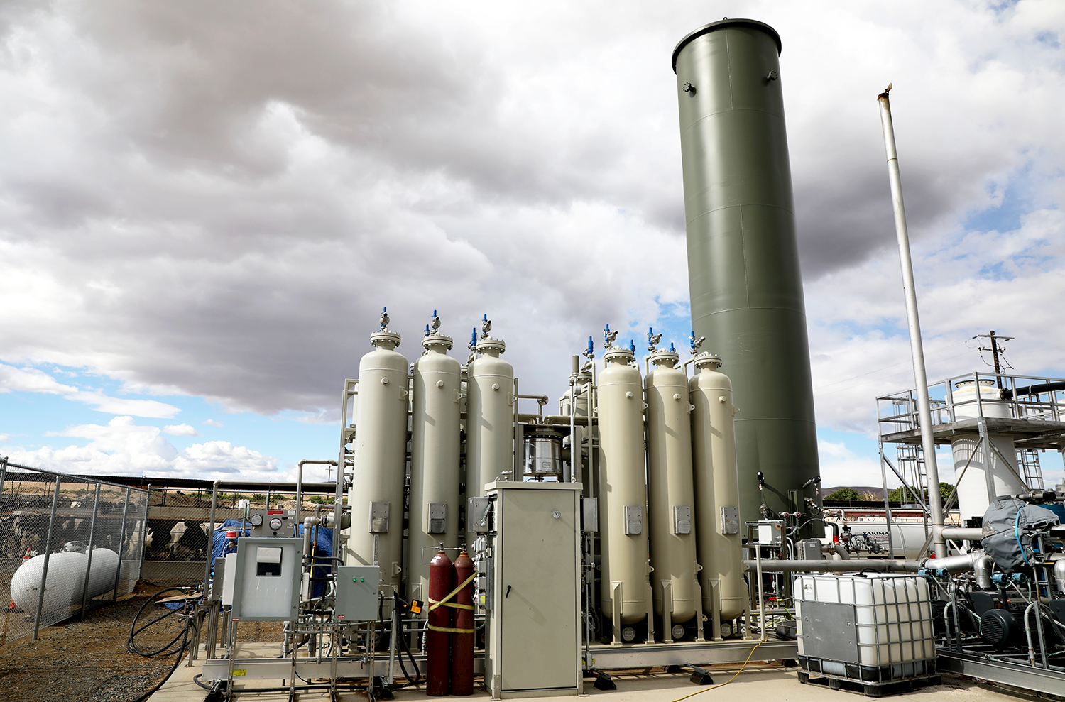 Wide angle view of bio methane facility that pumps RNG into the Williams' Northwest natural gas pipeline.